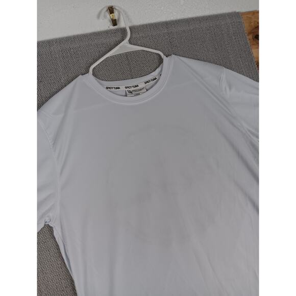 Spicy Tuna Performance T Shirt L White Fishing Port Aransas Texas Keep it Salty - Picture 4 of 10